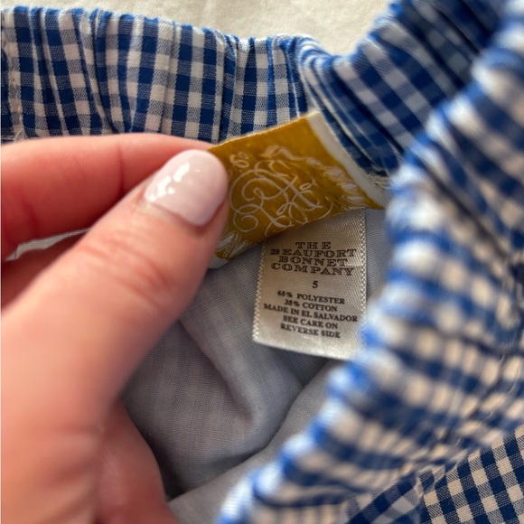 Beaufort Bonnet Company blue gingham shorts - Picture 3 of 3